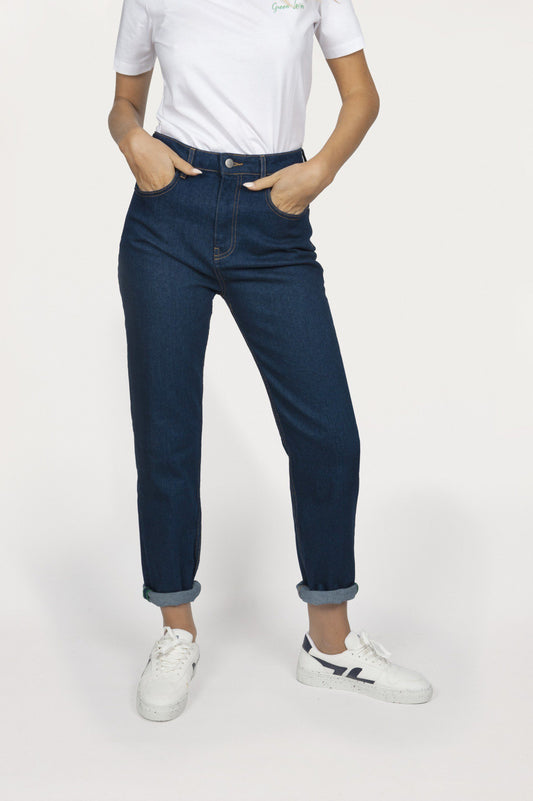 Manyara - Jean Mom bleu éco-responsable