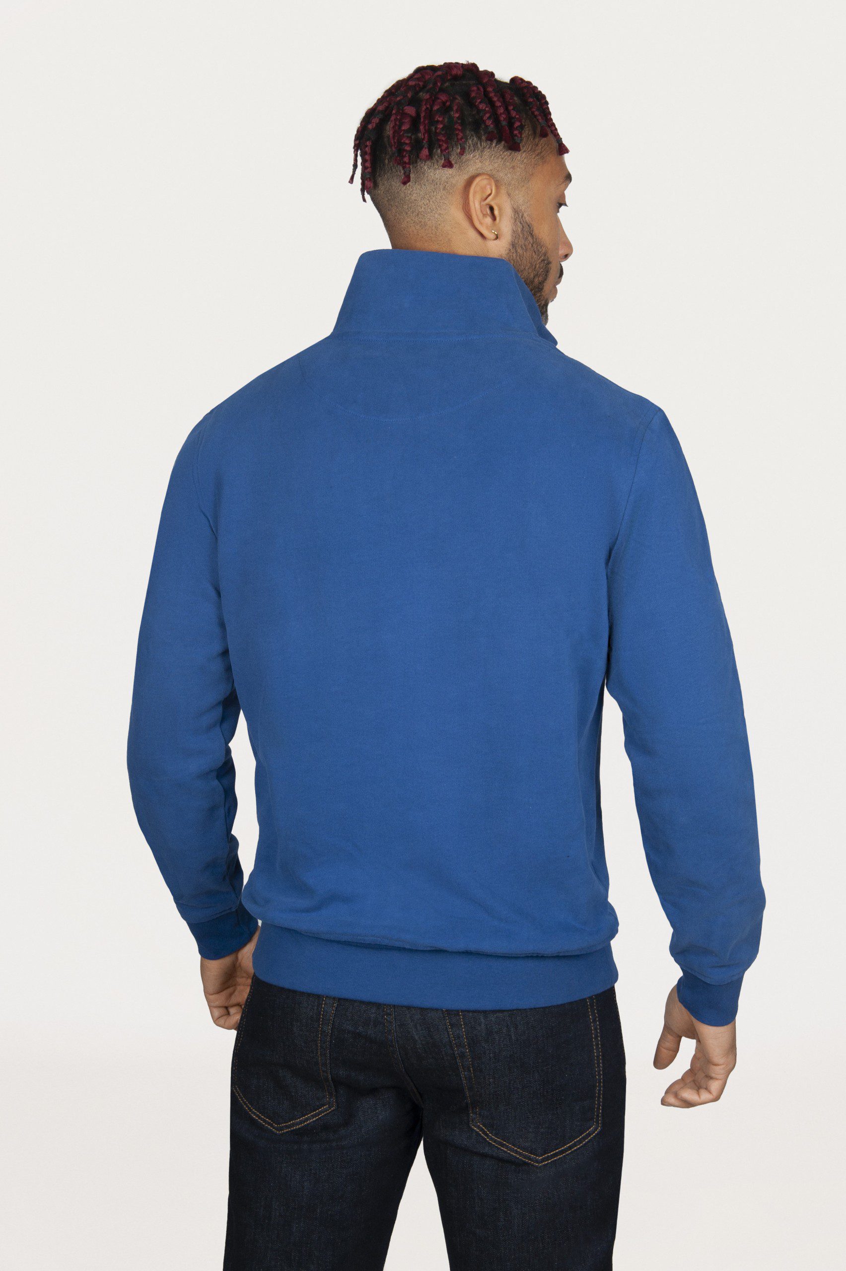 Mawenzi King Blue - Sweat-shirt bleu Roy 100% coton BIO